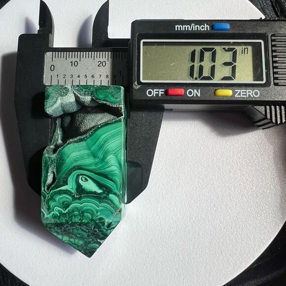 Malachite Crystal Tower with Velvety Druzy - Picture 9 of 13